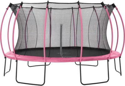 Trampolin 426cm Colours Springsafe mit Sicherheitsnetz, Flamingo Pink/Tropic T�rkis t�rkis/pink