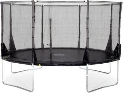 Trampolin 426cm Space Zone II Evolution Springsafe mit Sicherheitsnetz schwarz
