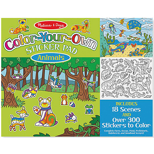 Набор со стикерами и фоном Melissa & Doug "Животные" от Melissa & Doug