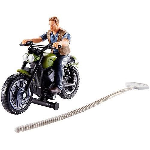 Набор фигурок Jurassic World "Заводные преследователи" Оуэн Грейди на мотоцикле от Mattel