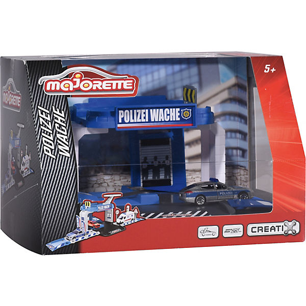 Creatix Polizei Wache + 1 1 1 Auto, Majorette e2fb10 Creatix Polizei Wache + 1 1 1 Auto, Majorette e2fb10