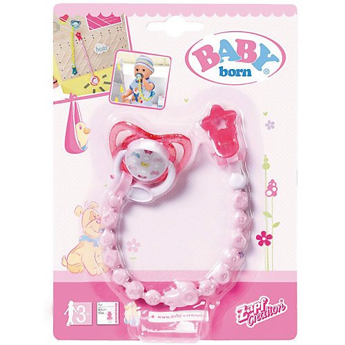 Соска с цепочкой BABY born, розовая от Zapf Creation
