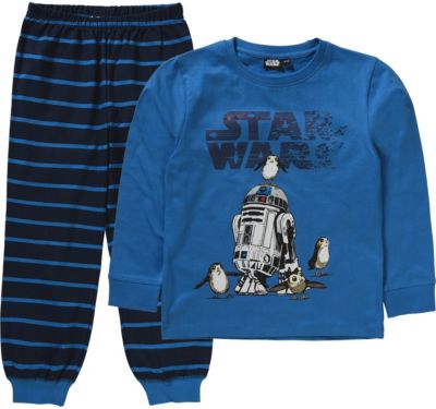 Star Wars Schlafanzug R2D2 blau Gr. 104/110 Jungen Kleinkinder