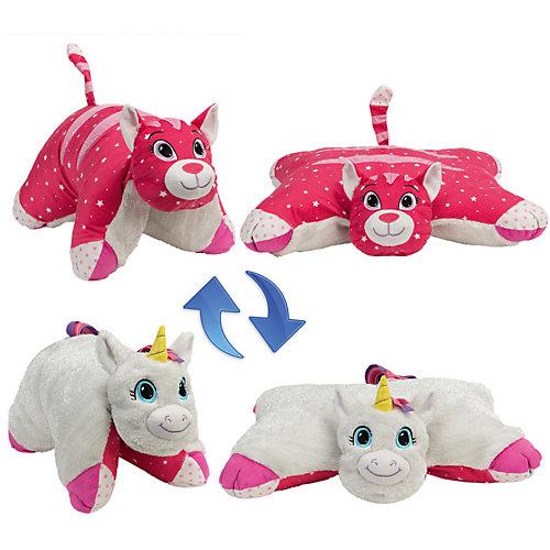 Подушка-Вывернушка 2в1 1toy "Белый Единорог-Розовая Кошечка" от 1Toy