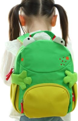 Kindergartenrucksack mit Frosch Kinderrucksack grün gelb Jungen Mädchen 