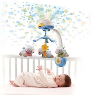 Babybett Mobile Crib Rattle Spieluhr Nachtlicht Bettzeug drehen H1U1 