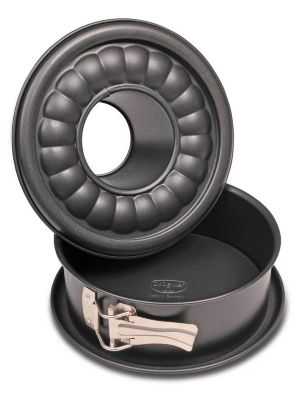 3-tlg. Springform mit Flach- und Rohrboden ��Tradition�� �18 cm schwarz