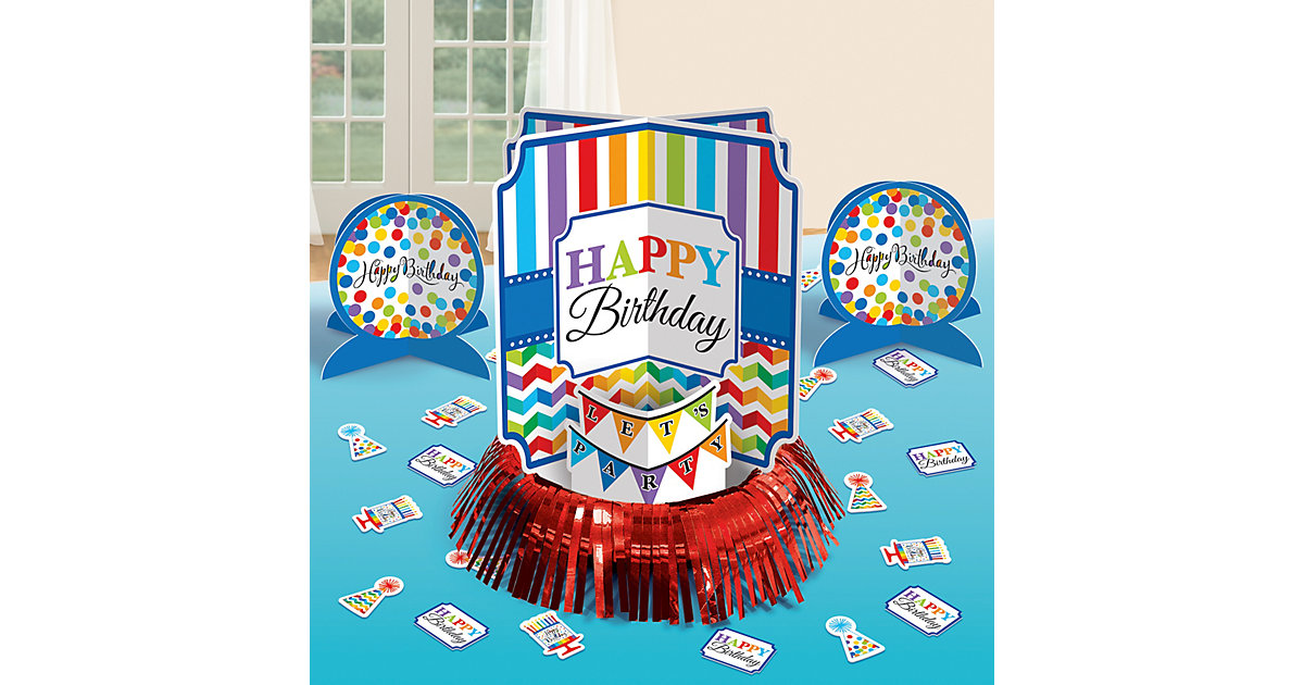 Tischdeko-Set Bright Birthday, 23-tlg. mehrfarbig