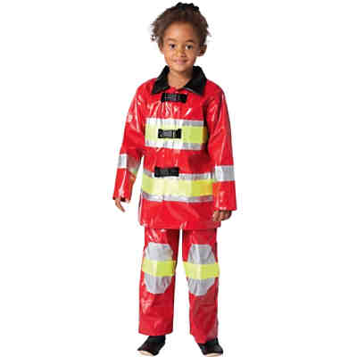 Kostüm Feuerwehrmann / Feuerwehrfrau rot, 2-tlg.