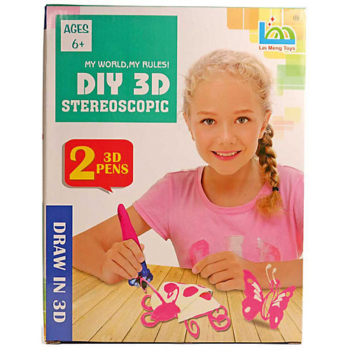 3Д ручка DIY 3D Stereoscopic "3D Magic Glue" Бабочка, 2 ручки от 3D Stereoscopic