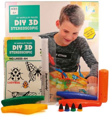 3Д ручка DIY 3D Stereoscopic "3D Magic Glue" Динозавр, 4 ручки