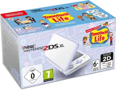 New Nintendo 2DS XL Konsole Wei� + Lavendel inkl. Tomodachi Life wei�-kombi