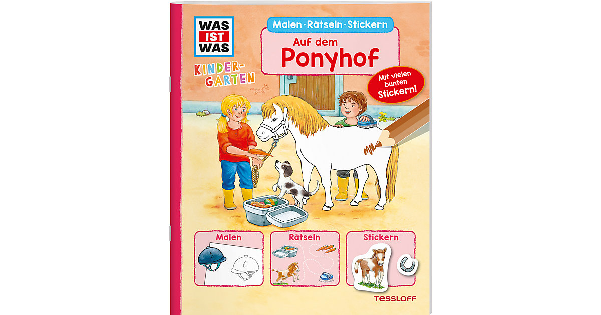 Buch - WAS IST WAS Kindergarten - Malen, Rätseln, Stickern: Auf dem Ponyhof
