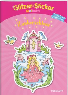 Buch - Glitzer-Sticker-Malbuch: Zauberschloss