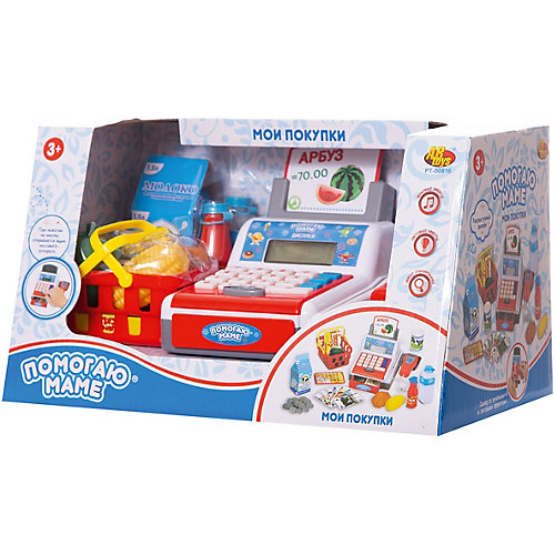 Игровой набор ABtoys "Помогаю Маме" Касса, в наборе с продуктами и аксессуарами, 40 предметов от ABtoys
