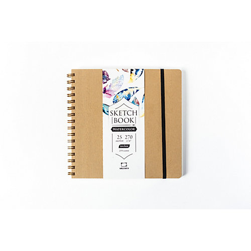 Скетчбук для акварели Малевичъ "Torchon", Beige wood, 25 листов, 21х21 от Малевичъ