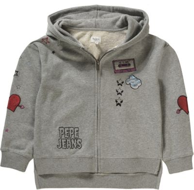 Sweatjacke LUNA grau Gr. 128 Mdchen Kinder