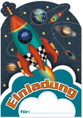 Einladungskarten Rakete, 8 Stück, inkl. Umschläge 2