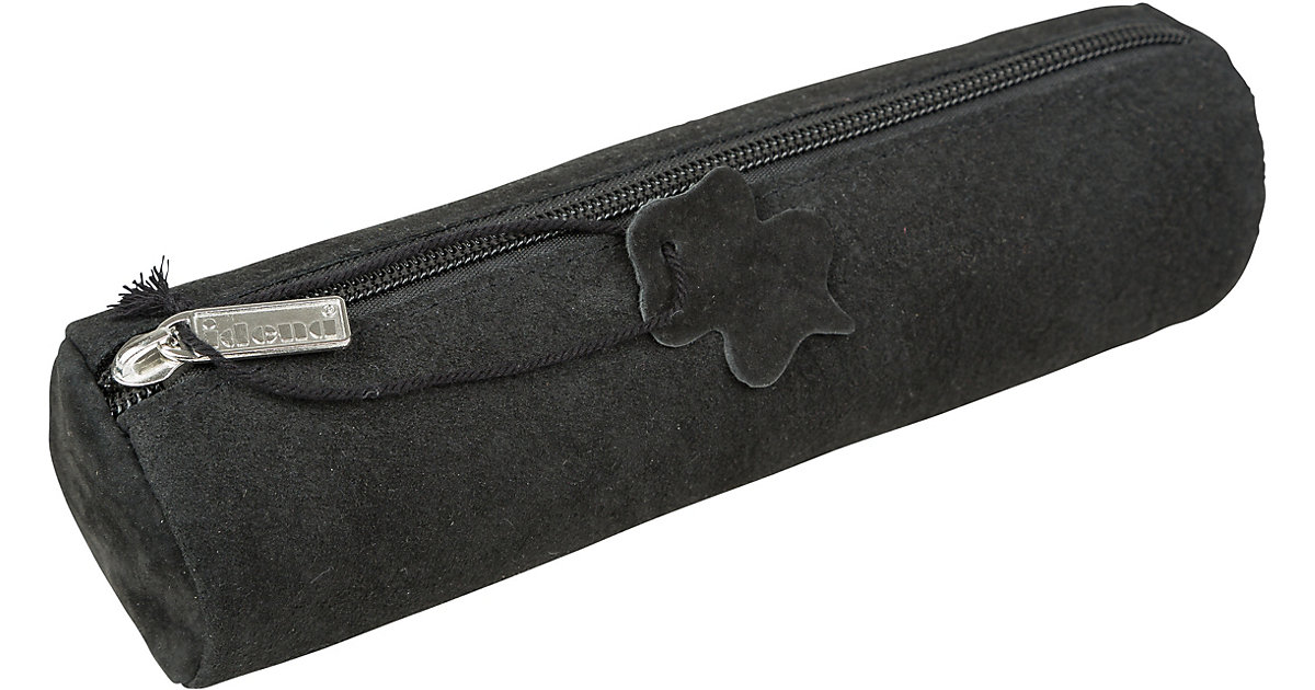 Schlampermäppchen Leder rund, schwarz Schlampermäppchen Leder rund, schwarz