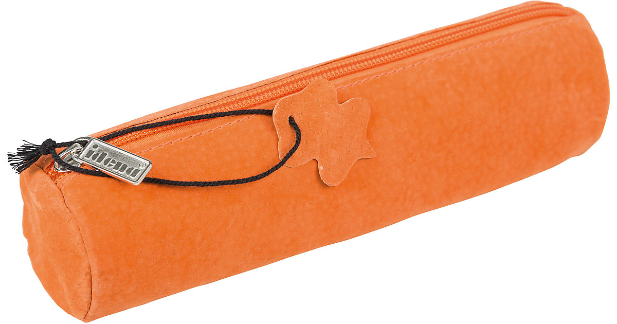 Schlampermäppchen Leder rund, orange Mädchen Kinder Schlampermäppchen Leder rund, orange Mädchen Kinder