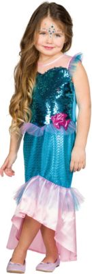 Karneval Kinder Kostüm Meerjungfrau Nixe Kleid verkleiden 