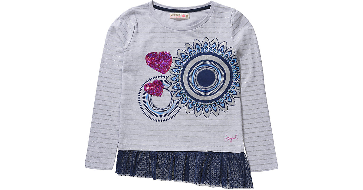 Desigual · Langarmshirt mit Wendepailletten und Spitze Gr. 158/164 Mädchen Kinder Desigual · Langarmshirt mit Wendepailletten und Spitze Gr. 158/164 Mädchen Kinder