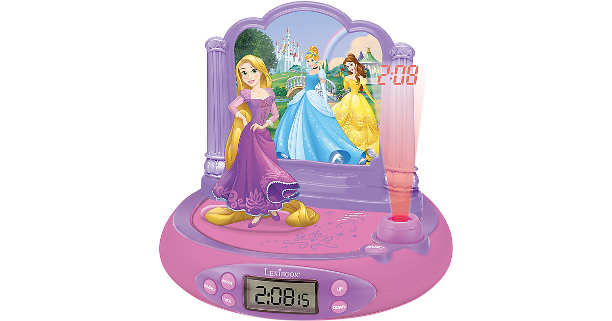 Disney Princess Radiowecker mit Projektion rosa/weiß