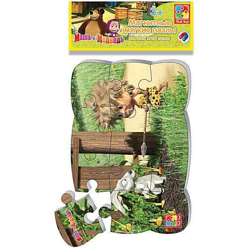 Магнитные пазлы Vladi Toys "Маша и Медведь" Первобытная Маша от Vladi Toys