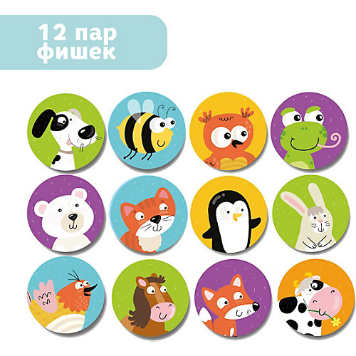 Настольная игра-мемо Dodo "Животные", 24 фишки от Dodo