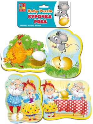 Мягкие пазлы Vladi Toys "Baby puzzle" Сказки Курочка ряба