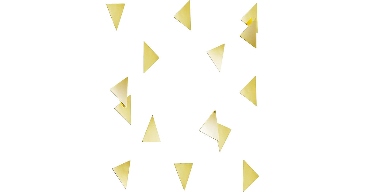 16er-Set selbstklebende Metall Wanddeko ´´Gold Confette Triangles´´ gold