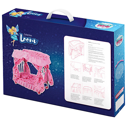 Кроватка для кукол Buggy Boom Loona, розово-черная от Buggy Boom