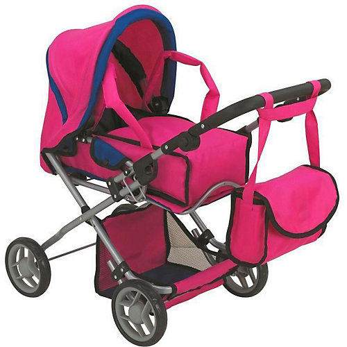 Коляска для кукол Buggy Boom Infinia трансформер, малиново-синяя от Buggy Boom