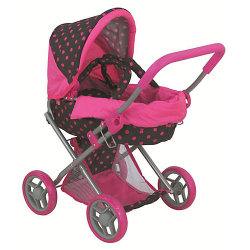 Коляска для кукол Buggy Boom Infinia трансформер, черная в горошек от Buggy Boom