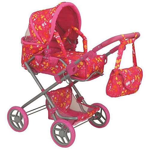 Коляска для кукол Buggy Boom Infinia трансформер, 77х44х83 см, розово-желтая от Buggy Boom