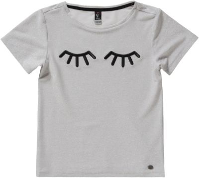 T-Shirt mit Glitzer silber Gr. 146/152 Mädchen Kinder
