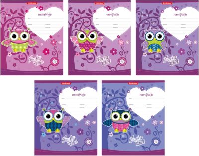 Тетрадь Erich Krause Lucky Owl, 12 листов, клетка, 10 шт.