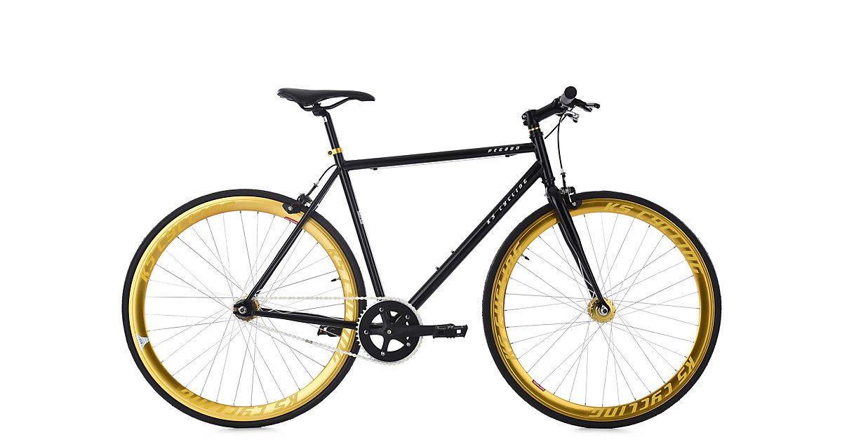 KS Cycling · Fixie Fitnessbike 28´´ Pegado schwarz-gold RH 56 cm KS Cycling KS Cycling · Fixie Fitnessbike 28´´ Pegado schwarz-gold RH 56 cm KS Cycling