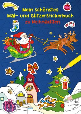 Buch - Mein sch�nstes Mal- und Glitzerstickerbuch zu Weihnachten