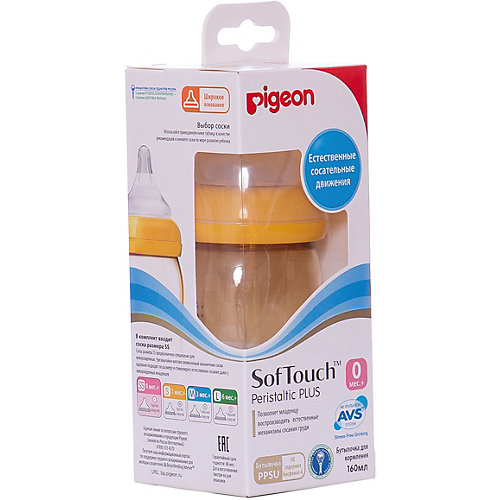 Бутылочка для кормления Pigeon SofTouch Перистальтик плюс 160 мл - разноцветный от Pigeon