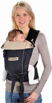 Babytrage Bondolino Plus Klassik, schwarz/sand