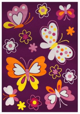 Kinderteppich Bambino Schmetterling lila Gr. 160 x 230