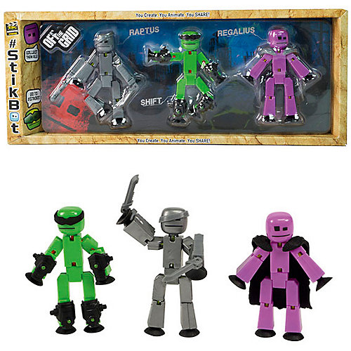 Три фигурки Stikbot Off the Grid, Raptus от Zing