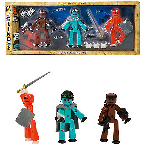 Три фигурки Stikbot Off the Grid, Striker от Zing