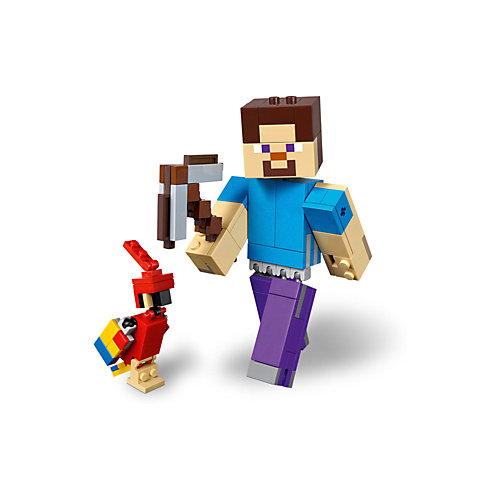 Конструктор LEGO Minecraft 21148: Большие фигурки, Стив с попугаем от LEGO