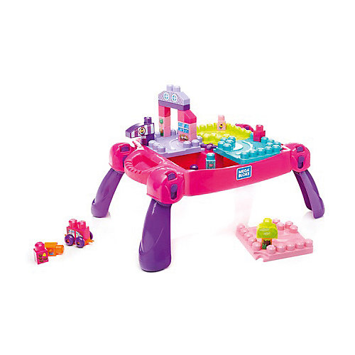 Стол для конструирования MEGA BLOKS «Мой первый конструктор», розовый от Mattel