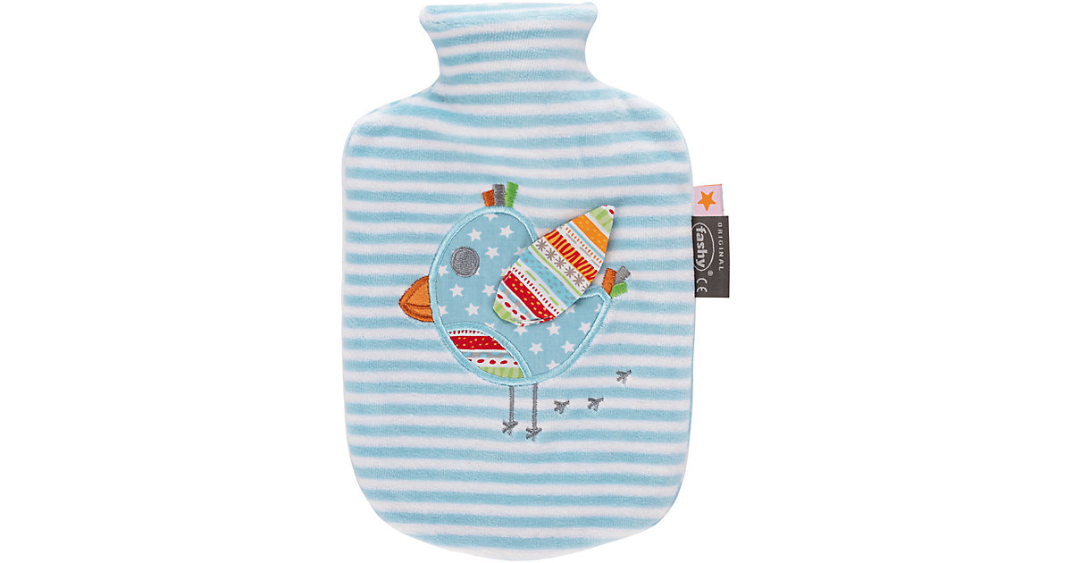 Fashy · Wärmeflasche, Vogel, blau/weiß Fashy · Wärmeflasche, Vogel, blau/weiß