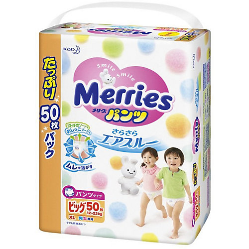 Трусики-подгузники Merries XL 12-22 кг., 50 шт. от Merries