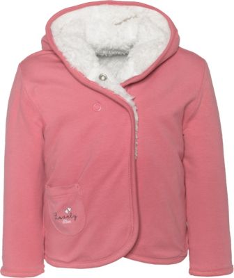 Baby Sweatjacke mit Teddypl�sch-Futter pink Gr. 80 M�dchen Kinder