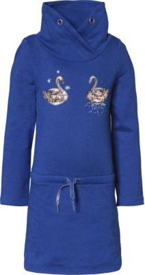 Kinder Sweatkleid mit Pailletten und Taillenbndchen, Schwan blau Gr. 110 Mdchen Kleinkinder